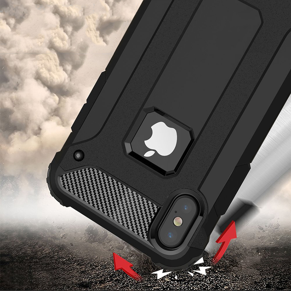 Military Defender Tough Shockproof Case for Apple iPhone Xs Max - Black